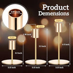 Sieral Candle Holders Bulk Taper Candlesticks Holders Set Modern Decorative Metal Candelabras for Wedding Anniversary Home Dinning Table Centerpiece Xmas Party Decor(Gold,24 Pcs) - Image 2