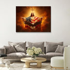 July 4th Patriotic Canvas Wall Art 4th of July USA Decorations American Flag and Eagle Painting Inspirational Picture Wall Decor Independence Day Home Decor 16x24in - Image 2