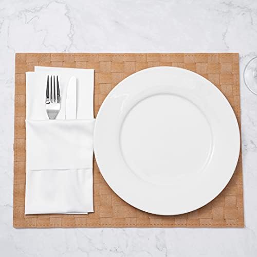 Restaurantware Rectangle Gold Woven Placemat, 16 x 12 in, 6 Pack - Image 4