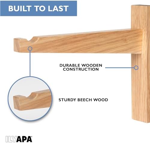 Ilyapa 2 Pack Wood Hanging Plant Hooks for Wall - 9 in. Hook Plant Hanger Indoor Brackets for Baskets & Macrame, Wall Planters Indoor Plants Holder - Image 3