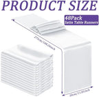 Bencailor 24 Pcs White Satin Table Runners Bulk, 12 x 108 Inch - Image 3
