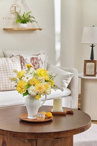 TINGE TIME Artificial Flowers Combo, Rose Dahlia Yellow Wedding Flowers - Image 2