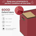 160-3” Large Christmas Ornament Storage Box, Dual Zippers, Stackable Christmas Storage Container with Lid, 6 Trays, 600D Oxford, 160-3”, Red - Image 4