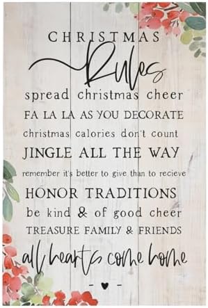Simply Said, INC Rustic Pallets, Christmas Rules - 16" x 10.75" Rustic Wood Sign RUS1402 by SimplySaidINC