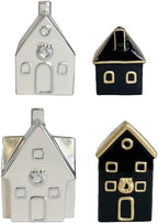 Ceramic Christmas Village Set of 4 Christmas Village Houses Ceramic - Image 2