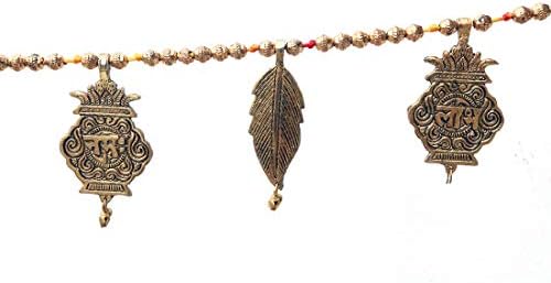 Door Wall Hanging Toran Bandanwar Indian Traditional Good Luck Charm Decoration & Gift Idea for Home Office Temple Pooja Festival Decorations Home Decor Items( with Shubh Labh Mango Leaf)(Size:-40'') - Image 5