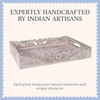 Mela Artisans Orchid Mango Wood Serving Tray - Distressed White, 16x12 in - Image 4
