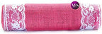 VDS Pack of 20, Burlap Table Runner with White Lace Edge, 100% Natural Jute Rustic Hessian Table Cloth Centerpiece for Wedding Birthday Party Banquet Table Decoration (Size 12X108 Inch)(Pink) - Image 4