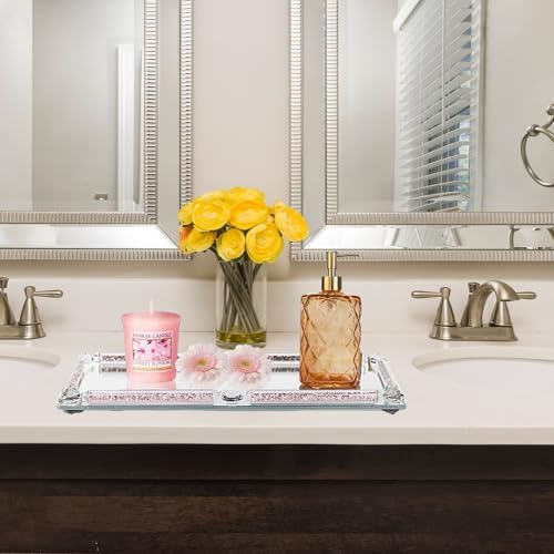 Large Crystal Tray, 15.7"x11.8"Rose Rectangular Makeup Perfume Tray - Image 5