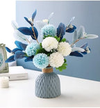 Artificial Flowers with Ceramic Vase Faux Hydrangea Flower Arrangements Table Centerpieces for Home Garden Party Wedding Decoration - Image 5