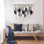 Weldomcor Macrame Wall Hanging Leaf Woven Tapestry Bohemian Chic Wall Hanging Feather Large Handmade Wall Art Decor for Bedroom Living Room Apartment Ornament, 39 inch - Image 5
