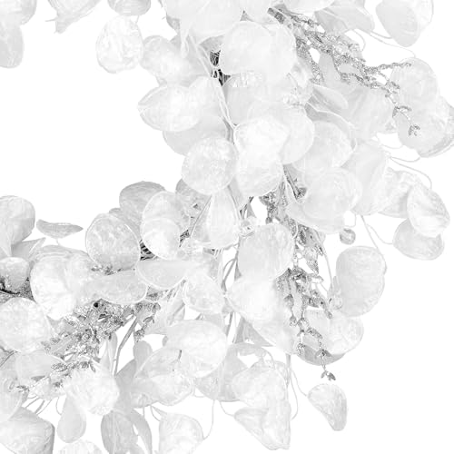 National Tree Company Artificial Christmas Wreath, White, Winter Frost, 24 inch - Image 3