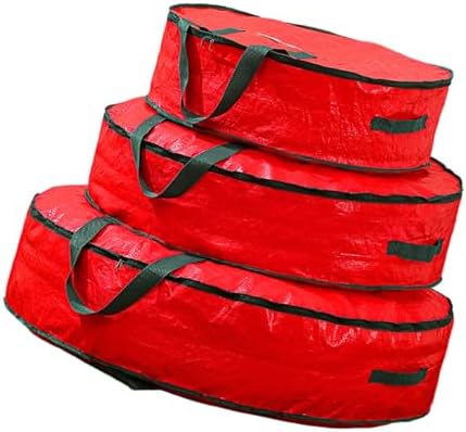 Christmas Wreath Storage Bag with Double Zippers Clear Window for Holiday Decoration Organization Stable Holiday Storage Bag by Unknown
