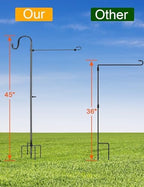 LOPANNY Garden Flag Stand - 2 Pack Upgraded Garden Flag Pole with Shepherd Hooks for 12 x 18 Flag, 45IN Yard Flag Holder Stand for Small Flags(Without Solar Lights & Flag) - Image 2
