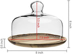 MyGift 7.5 Inch Glass Cloche Dome Dessert Tray with Acacia Wood Base - Image 5