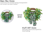 idyllic St. Patrick's Day Decoration Wreath for Front Door with Bowknot,Saint Patrick Day Decoration Wreath,Shamrock Clover Wreath for Kitchen Window Wall Party Home Decor - Image 4