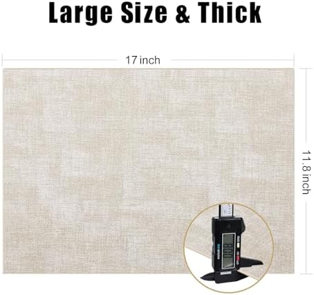 Homaxy PU Faux Leather Placemats for Dining Table, Set of 12, Beige - Image 6