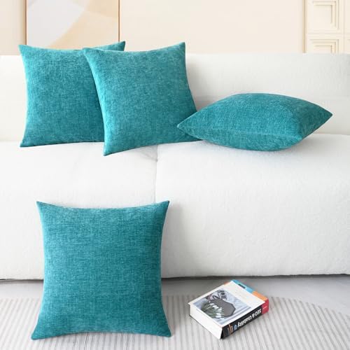 CaliTime Decorative Couch Throw Pillow Covers 18 X 18 Inches Lake Blue - Image 6