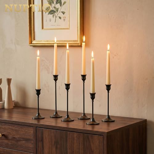Nuptio Black Candlestick Holders 30 Pcs Candle Sticks Holder Metal Tapered Candle Holder Taper Candle Holders for Wedding Christmas Party Celebration Mantel Dinner Home Decoration - Image 4