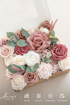 Ling's moment Fake Flowers Box, Cinnamon Rose & Ivory Grand Combo - Image 6