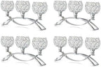 Crystal Tealight Candle Holder Centerpiece Home Decorative Candlestick Holder Elegant Table Centerpiece Home Decor Wedding Party Anniversary (Silver, 3 Arm of 4 Pcs) by KOLNLALA