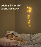 Lewondr Hanging Light, Moon Star Fairy Lights Indoor Decorative Lights - Image 6