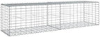 vidaxl Gabion Basket with Cover - Versatile Outdoor Decoration/Structure - Galvanized Iron - 78.7"x19.7"x19.7" - Silver - Image 7