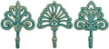 Sungmor Set of 3 Decorative Cast Iron Wall Hooks – Vintage Ornate Design with Antique Teal Finish – Heavy Duty Rustic Wall Hangers for Entryway, Bathroom, Kitchen, or Bedroom Decor by Sungmor