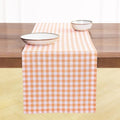 Solino Home 100% Pure Linen Table Runner Apricot, Gingham Check 14 x 144 in by SolinoHome