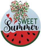 Wood front door sign Wood sign Home decor Welcome sign Sign for front door House warming gift Wedding gift (Sweet Summer Watermelon, 22" Width) by Unknown