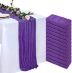 12 Pack Dark Purple Cheesecloth Table Runner 23 x 120 Inch 10Ft by Pepmily