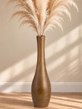 Hanobe 22" Tall Wooden Floor Vase for Pampas Grass, Brown Rustic Boho Style by Hanobe