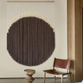 Macrame Wall Hanging Brown Geometric Art Beaded HandmadeTassel 39"W*45"L by IOWER