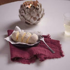 Handmade Cloth Napkins 100% Cotton Napkins with Fringe，Delicate Handmade Cloth Napkins for Dinners, Parties, Weddings and More，18 x 18 Inch Set of 12 - Burgundy - Image 3