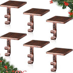 Zhengmy 6 Pcs 2 in 1 Fireplace Stocking and Garland Hangers Heavy Duty Metal Christmas Stocking Holder for Mantle, Two Hooks Hangers for Garland Balls Fireplace Xmas Holiday Party Decoration (Bronze) by Zhengmy