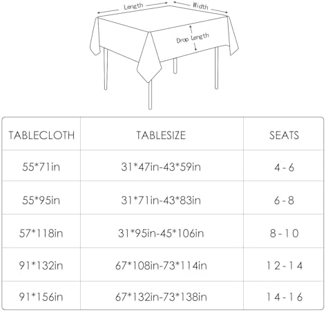 BALCONY & FALCON Rectangle Table Cloth Waterproof Dark Green 91"x132" - Image 3