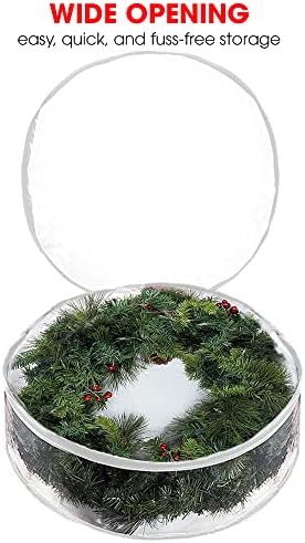 ProPik Christmas Wreath Storage Bag - 4 Pack Clear Christmas Wreaths Container- Garland Holiday Artificial Wreath Storage Holder –Water Proof Transparent PVC (White, 30 Inch) - Image 3