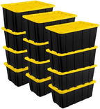 Sterilite Industrial Storage Tote with Lids for Garage, 38 Gallon, 12-Pack by Sterilite