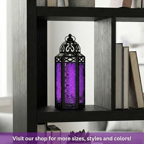 Vela Lanterns Decorative Indoor Gothic Candle Holders, Purple, M, 3-Pack - Image 5