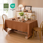 Linen World 100% Linen Tablecloth,55" x 55" Inch Square,Caramel Brown - Image 3