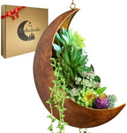 Hanging Moon Planter - Moms Day Gift - Moon Room Decor - Unique Planters for Succulents & Air Plants - Plant Lover Gifts - Boho & Hippie Style by Oakadoaks