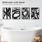 Bakovity Black Metal Abstract Wall Art, Modern 3D Living Room Wall Decor - Image 4