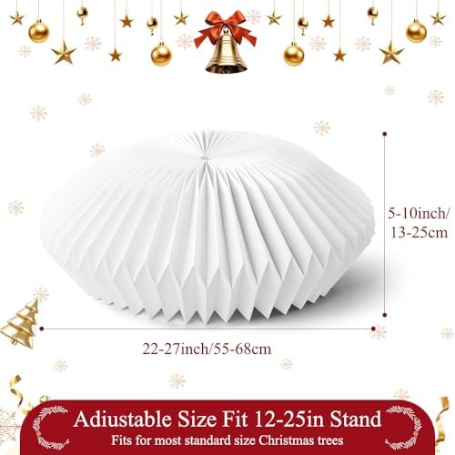 Honeycomb Christmas Tree Collar White Foldable Paper Base Cover Decoration - Image 2