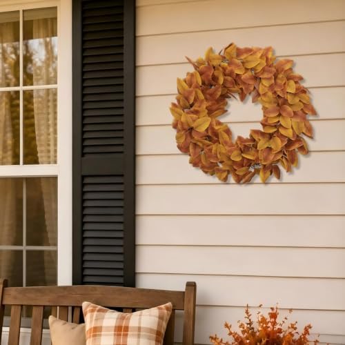 20 Inch Fall Wreaths for Front Door, Autumn Leaves Outdoor Wreaths - Image 7
