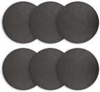 Placemats Set of 6 – Round 15” Faux Leather Table Mats for Dining, Heat Resistant & Non-Slip Washable Table Decor, Indoor, Outdoor, Dining Table Set for 6, Modern Kitchen & Holiday Use,Black - Image 2
