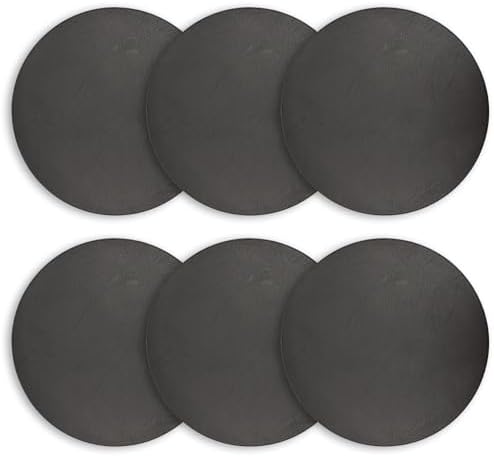 Placemats Set of 6 – Round 15” Faux Leather Table Mats for Dining, Heat Resistant & Non-Slip Washable Table Decor, Indoor, Outdoor, Dining Table Set for 6, Modern Kitchen & Holiday Use,Black - Image 2