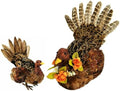 naturevibe 10/6.5 Inch Set of 2 Thanksgiving Feathered Turkey Decorations by Unknown