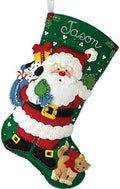 Bucilla Felt Applique 18" Stocking Making Kit, Santa's Furry Friends, Perfect for DIY Arts and Crafts, 89447E by Bucilla