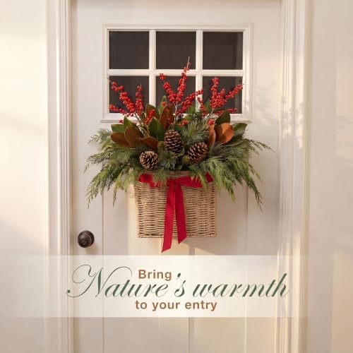 84ECO Set of 2 Woven Paper Rope Hanging Baskets for Organizing, Front Door, Mail, Flowers - Image 3