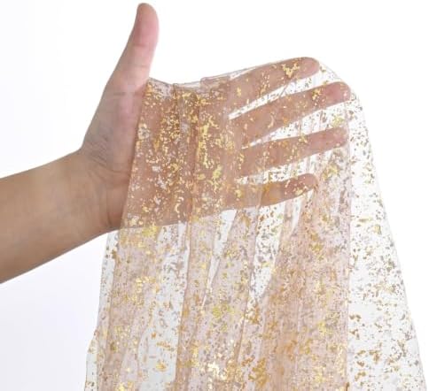 Artoid Mode 6PC Coffee Gold Gauze Table Runner 120 Inch 10FT, Glitter Metallic Foil Sheer Dining Wedding Anniversary Holiday Birthday Table Decor for Home Party - Image 6